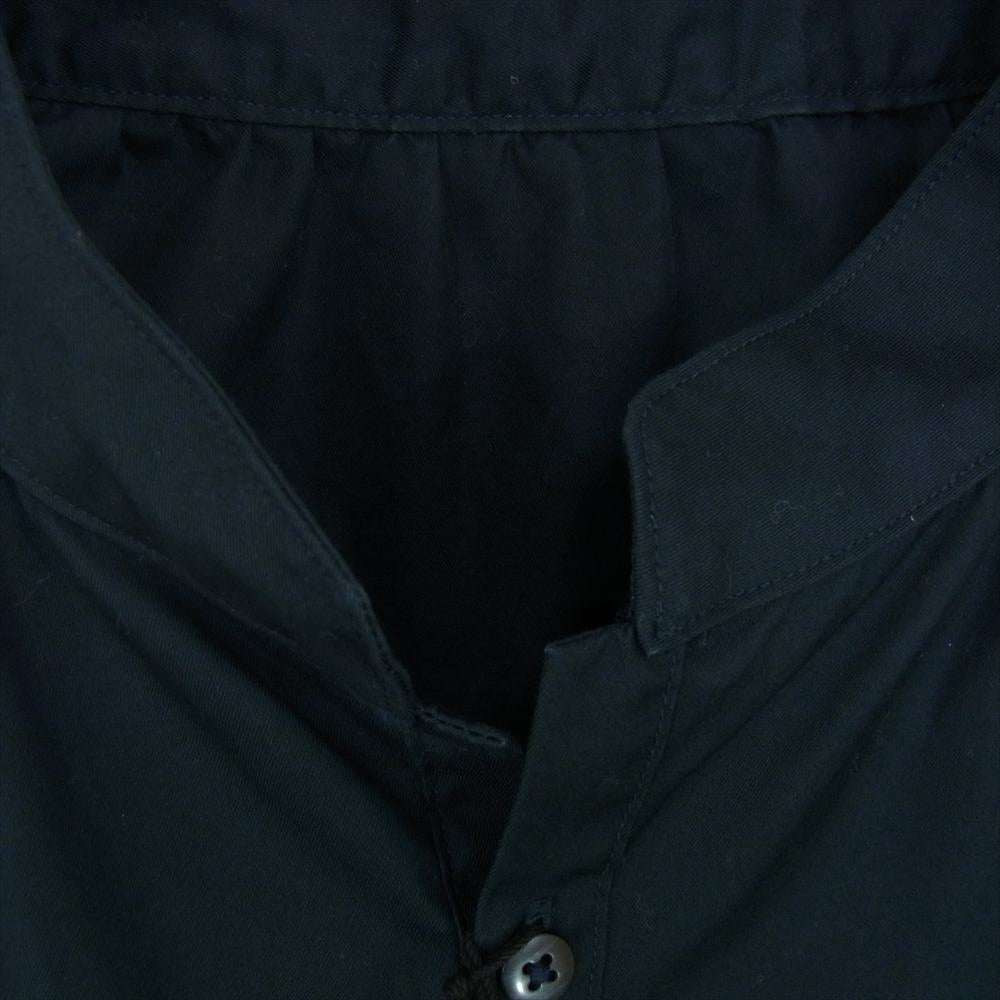 PORTER CLASSIC ポータークラシック GABARDINE STAND COLLAR LONG SMOCK SHIRT ギャバジン スタンドカラー ロング スモックシャツ ジャケット ダークネイビー系 ３【美品】【中古】