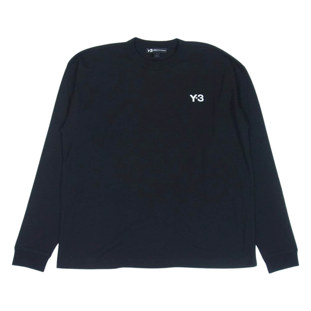 Yohji Yamamoto ヨウジヤマモト Y-3 ワイスリー FP8693 Alleyway Graphic Long-Sleeve Top ロゴ刺? バックプリント 長袖Tシャツ ブラック系 XL【美品】【中古】
