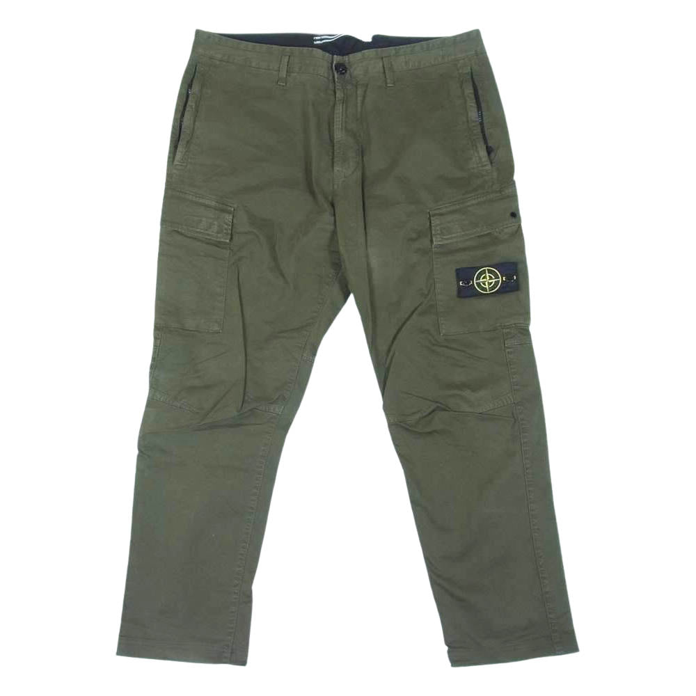 STONE ISLAND ストーンアイランド 741530504 Straight-Leg Cargo Trousers トラウザー カーゴパンツ カーキ系 W36【中古】