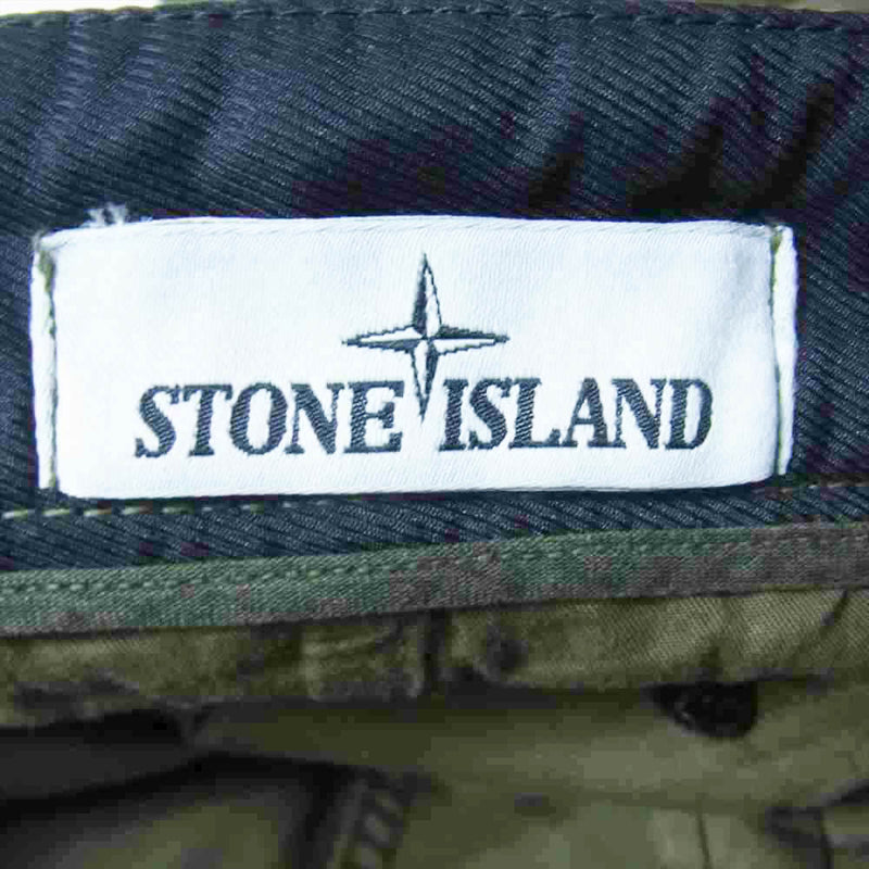 STONE ISLAND ストーンアイランド 741530504 Straight-Leg Cargo Trousers トラウザー カーゴパンツ カーキ系 W36【中古】