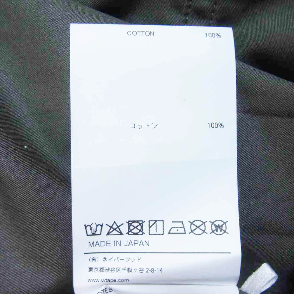 WTAPS ダブルタップス 22SS 221BRDT-SHM06 BUDS SS COTTON TWILL SHIRT 半袖シャツ グレー系 03【美品】【中古】