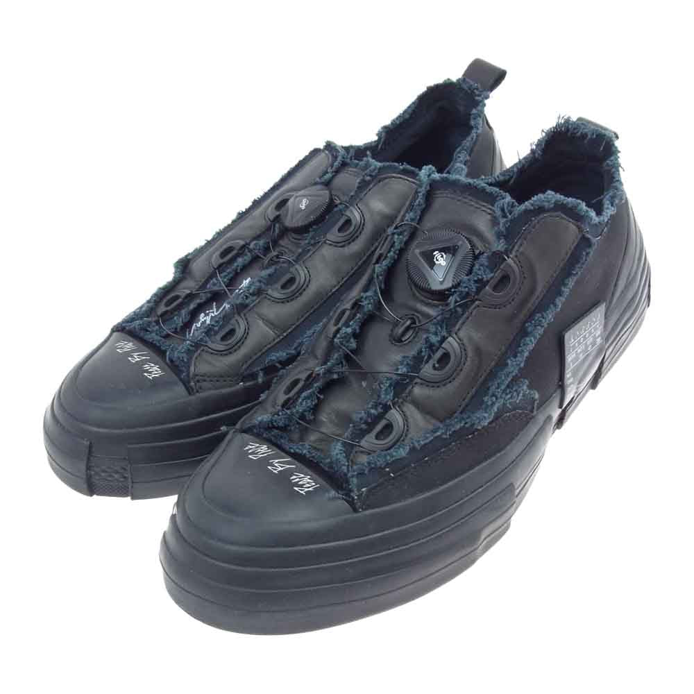 Yohji Yamamoto ヨウジヤマモト VESSEL C/BK CANVAS LOW TOP SNEAKERS ヴェセル ロートップ スニーカー ブラック系 28cm【中古】
