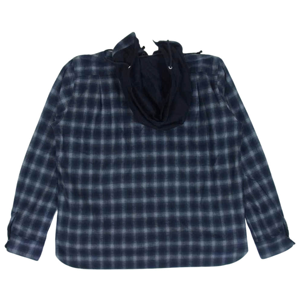 Sacai サカイ 20SS 20-02238M フーデッド チェック シャツ ジャケット ダークグレー系 3【中古】