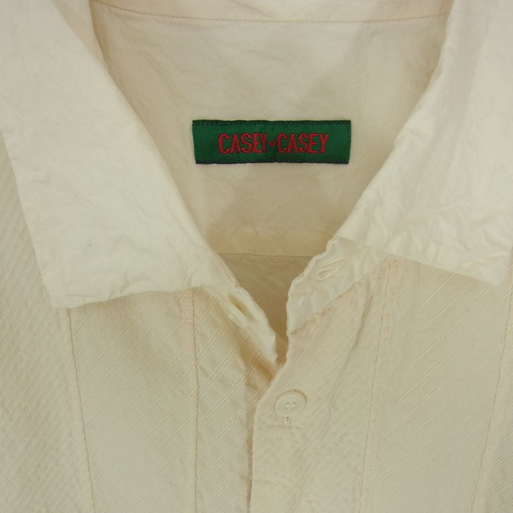 ケイシーケイシー 21AW 17HC226 BIG PATCH SHIRT パッチワーク 長袖 ビッグ シャツ オフホワイト系 L【中古】