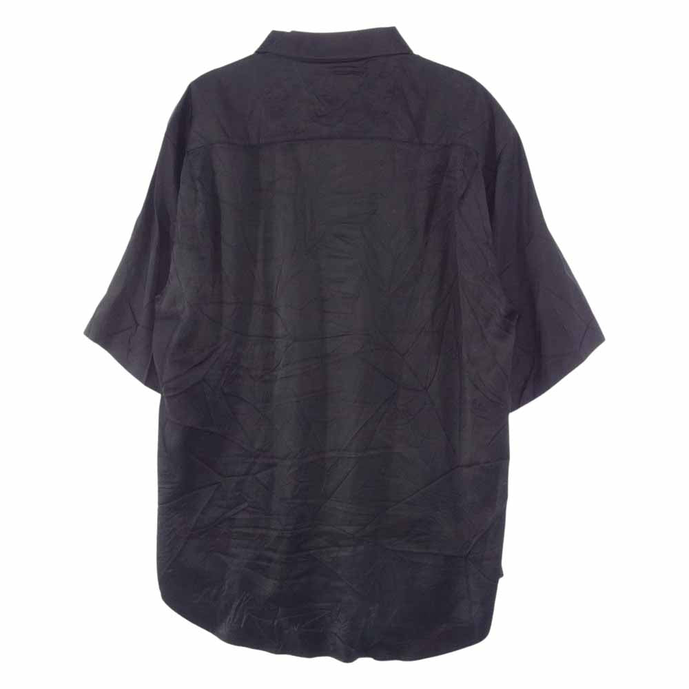 BALENCIAGA バレンシアガ 658841 TKO30 国内正規品 Black Minimal viscose shirt レーヨン 半袖 ポケット付き シャツ ブラック系 36【中古】