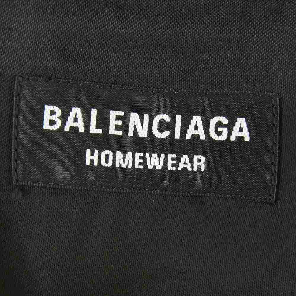 BALENCIAGA バレンシアガ 658841 TKO30 国内正規品 Black Minimal viscose shirt レーヨン 半袖 ポケット付き シャツ ブラック系 36【中古】