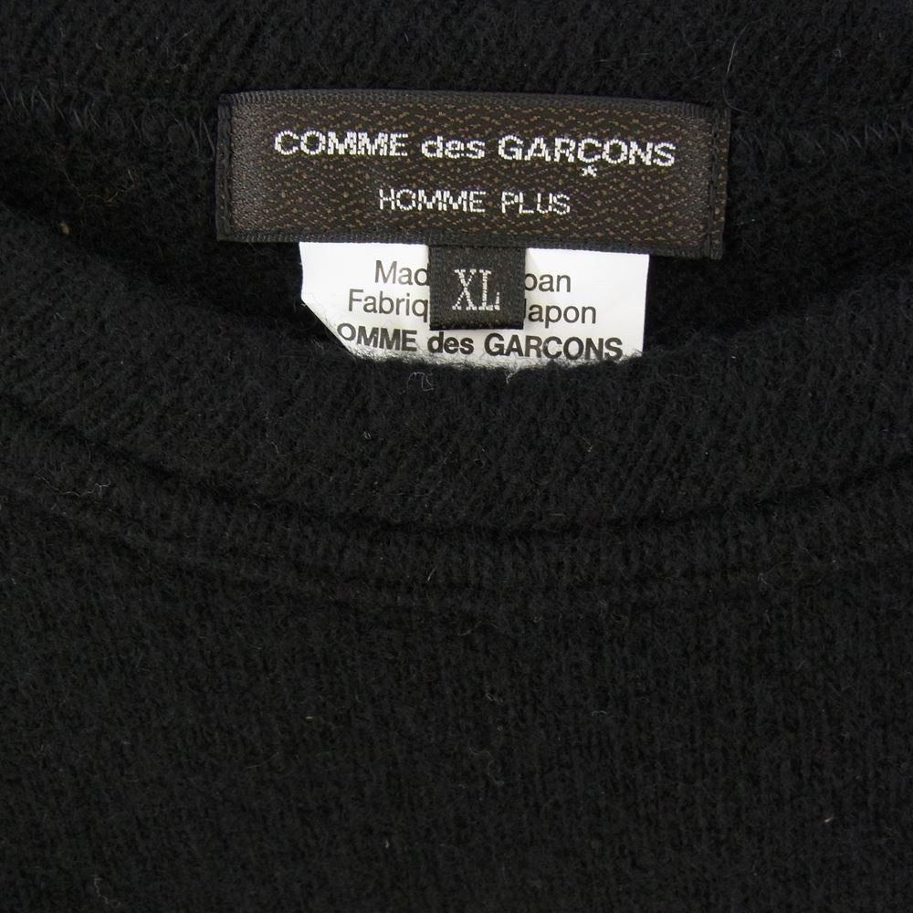 COMME des GARCONS HOMME PLUS コムデギャルソンオムプリュス 22AW PJ-T001 袖キュプラレイヤード ウールニット ブラック系 XL【中古】
