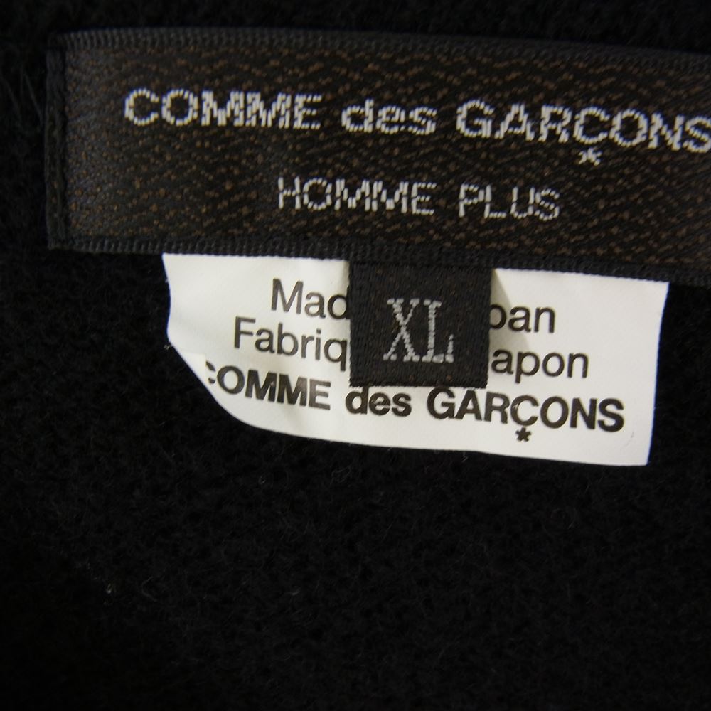 COMME des GARCONS HOMME PLUS コムデギャルソンオムプリュス 22AW PJ-T001 袖キュプラレイヤード ウールニット ブラック系 XL【中古】