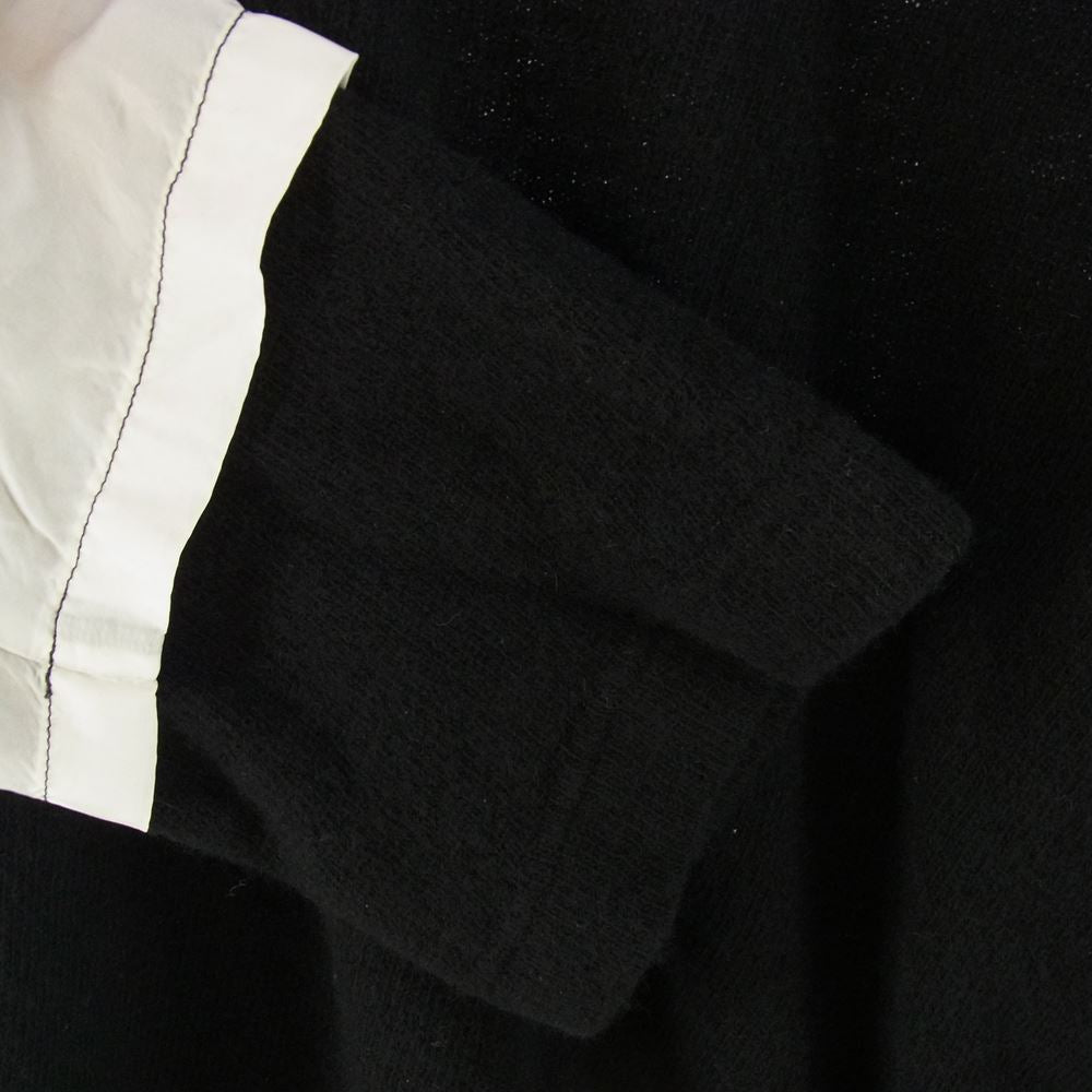 COMME des GARCONS HOMME PLUS コムデギャルソンオムプリュス 22AW PJ-T001 袖キュプラレイヤード ウールニット ブラック系 XL【中古】