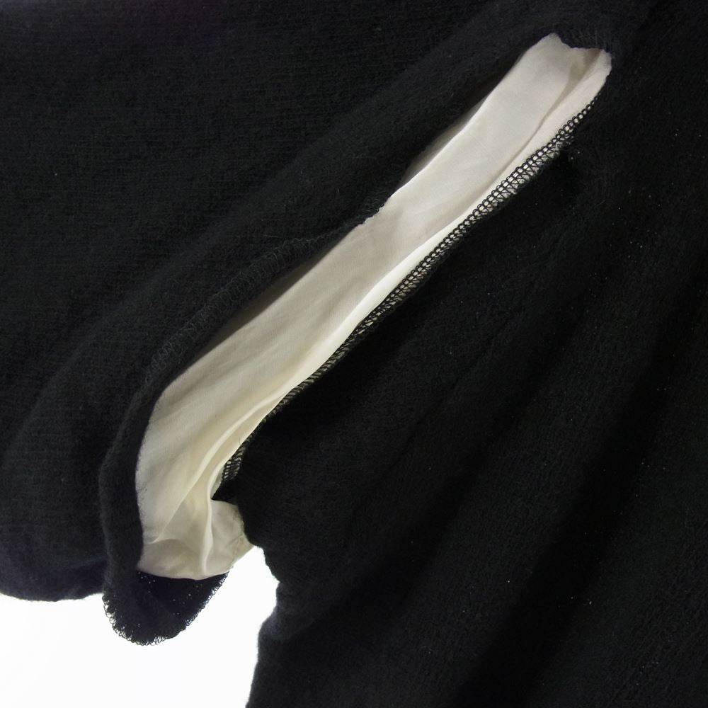 COMME des GARCONS HOMME PLUS コムデギャルソンオムプリュス 22AW PJ-T001 袖キュプラレイヤード ウールニット ブラック系 XL【中古】