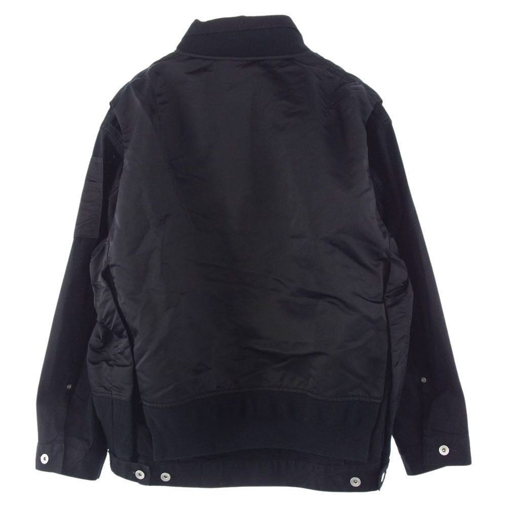 Sacai サカイ 22AW 22-02825M Nylon Twill Mix Blouson ナイロン ツイル ミックス ブルゾン ジャケット ブラック系 4【中古】