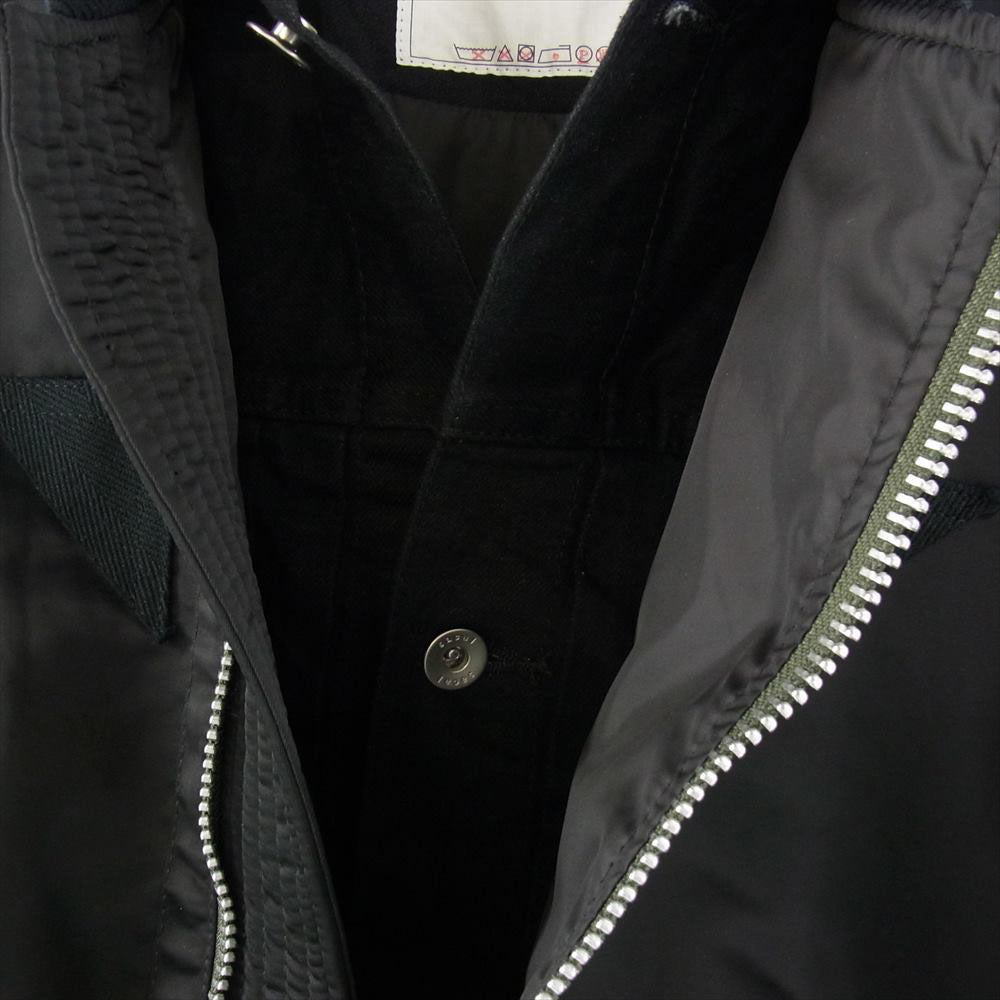 Sacai サカイ 22AW 22-02825M Nylon Twill Mix Blouson ナイロン ツイル ミックス ブルゾン ジャケット ブラック系 4【中古】
