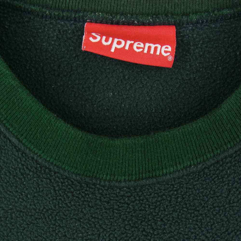 Supreme シュプリーム 19AW Polartec Crewneck パネルロゴ ポーラテック フリース グリーン系 M【中古】