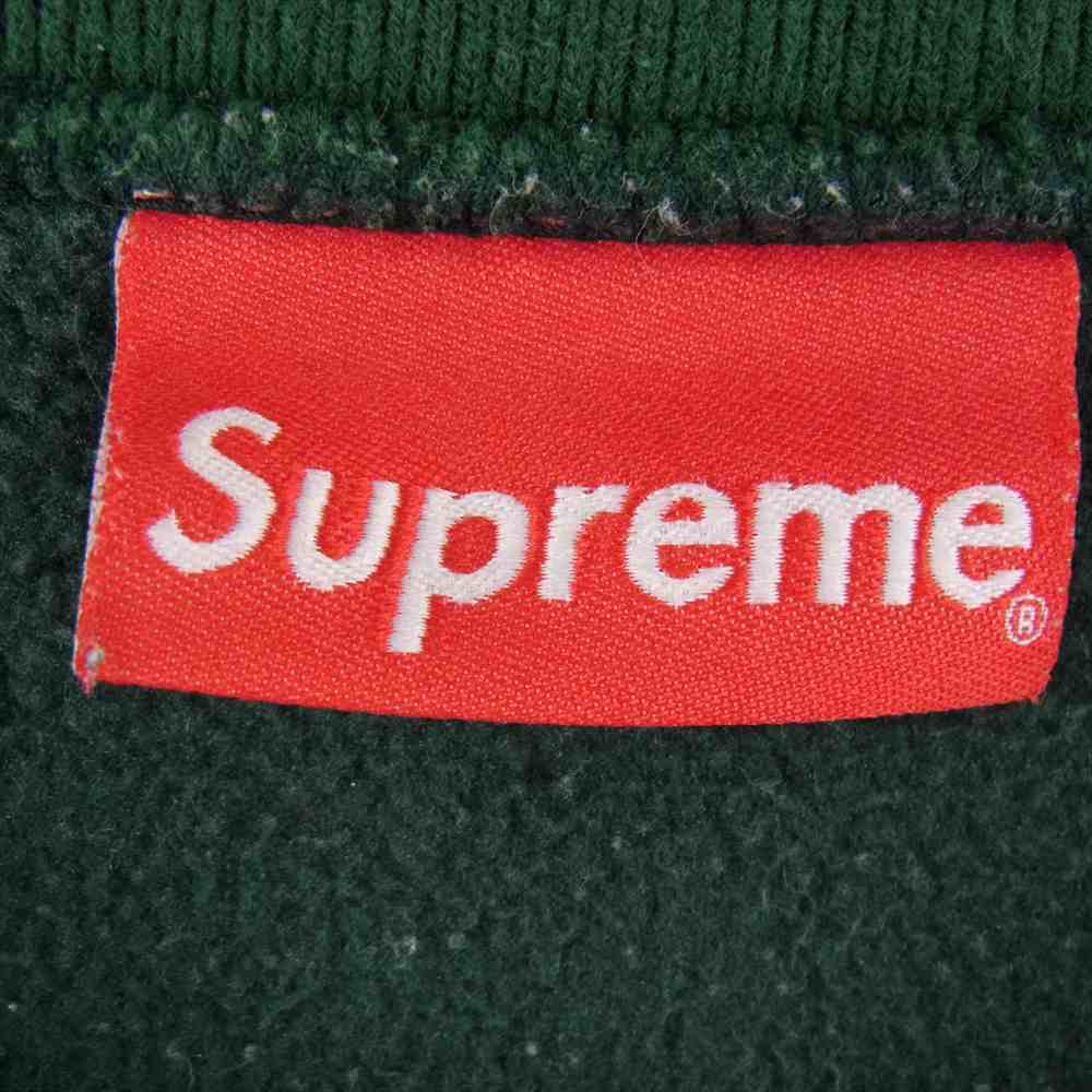 Supreme シュプリーム 19AW Polartec Crewneck パネルロゴ ポーラテック フリース グリーン系 M【中古】