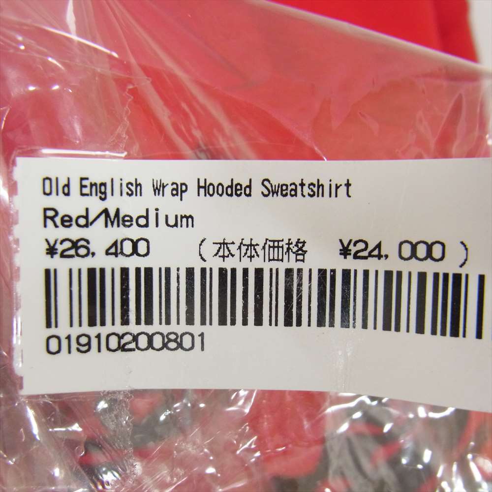 Supreme シュプリーム 21SS Old English Wrap Hooded Sweatshirt オールド イングリッシュ ラップ スウェット パーカー レッド系 M【極上美品】【中古】