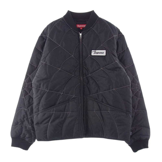 Supreme シュプリーム 19SS Spider Web Quilted Work Jacket キルティング ジャケット ブラック系 M【美品】【中古】