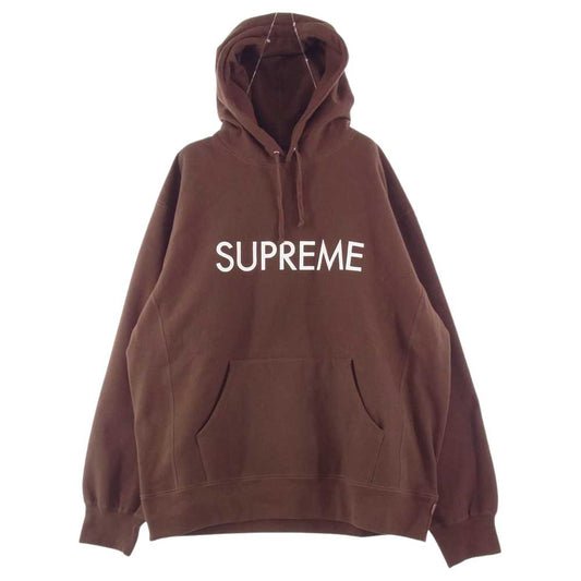 Supreme シュプリーム 22SS capital hooded sweatshirt キャピタル フーデッド スウェットシャツ ブラウン系 XL【新古品】【未使用】【中古】
