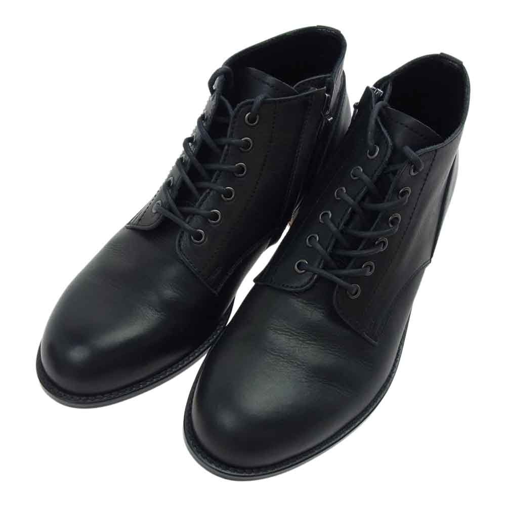 PADRONE パドローネ PU7358-1025-13D BAGGIO バッジオ サイドジップ レースアップ ブーツ ブラック系 41【中古】
