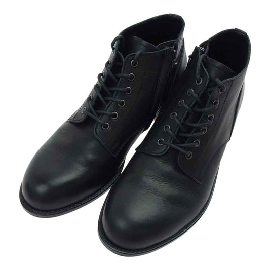 PADRONE パドローネ PU7358-1025-13D BAGGIO バッジオ サイドジップ レースアップ ブーツ ブラック系 41【中古】