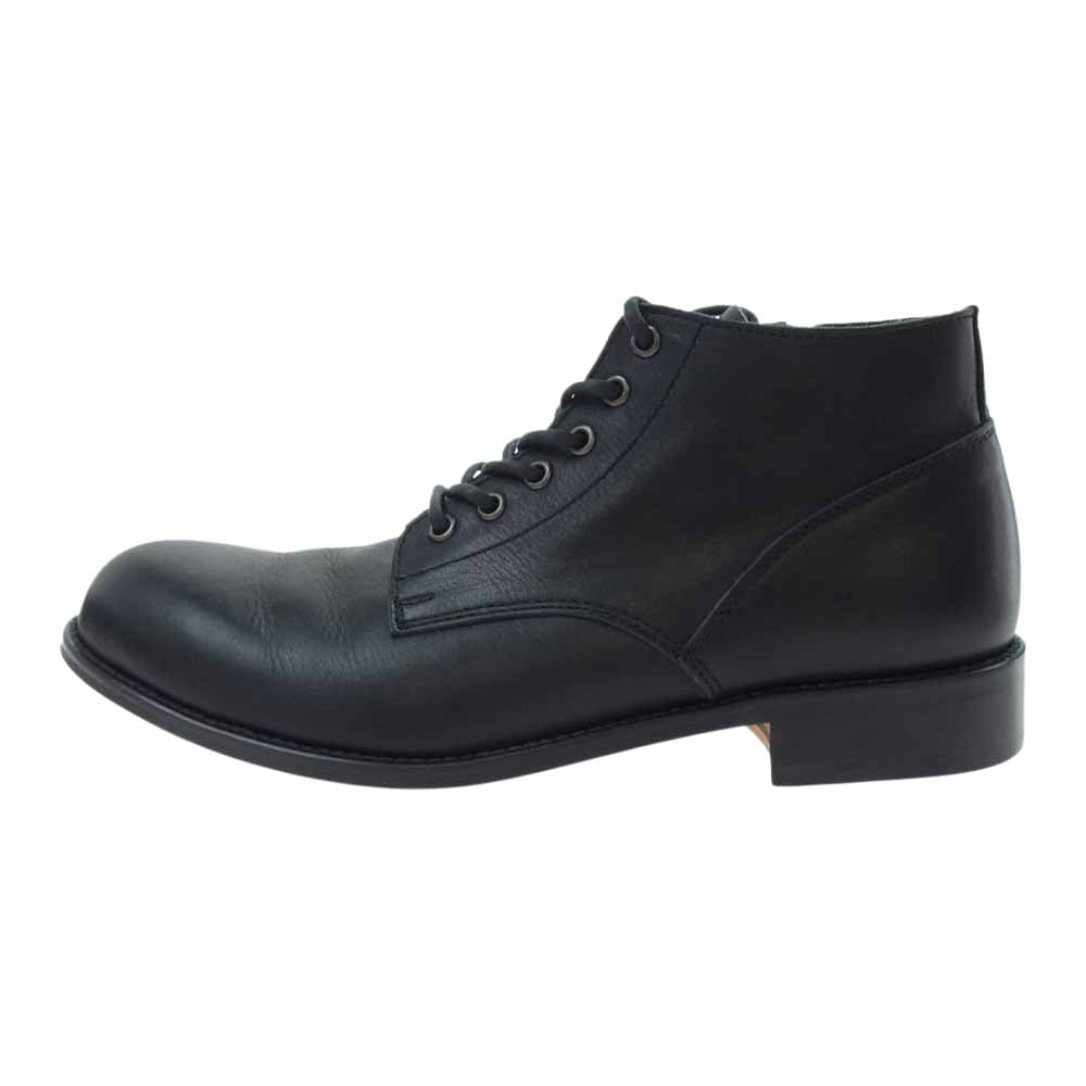 PADRONE パドローネ PU7358-1025-13D BAGGIO バッジオ サイドジップ レースアップ ブーツ ブラック系 41【中古】