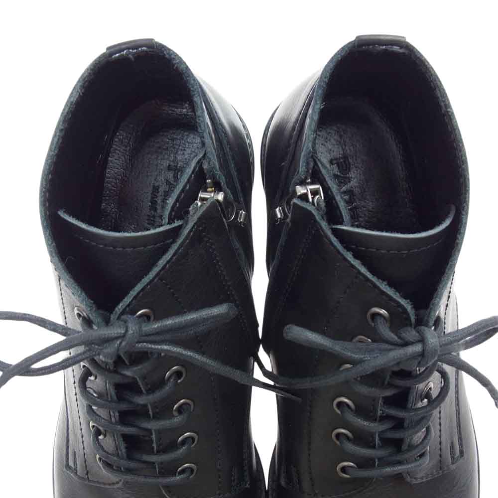 PADRONE パドローネ PU7358-1025-13D BAGGIO バッジオ サイドジップ レースアップ ブーツ ブラック系 41【中古】