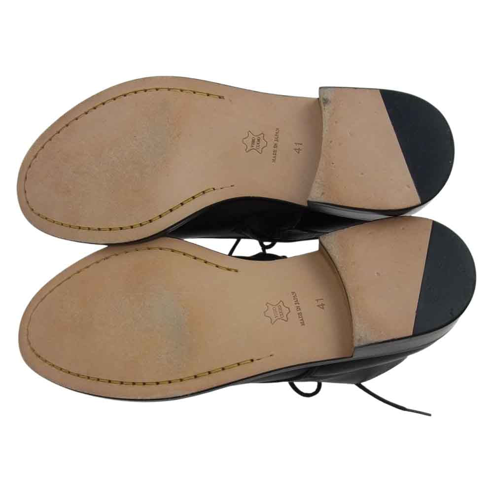 PADRONE パドローネ PU7358-1025-13D BAGGIO バッジオ サイドジップ レースアップ ブーツ ブラック系 41【中古】