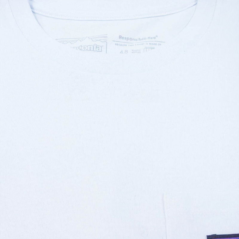 patagonia パタゴニア P-6 Label Pocket Responsibili-Tee P-6ラベル ポケット レスポンシビリティー Tシャツ ライトブルー系 S【新古品】【未使用】【中古】