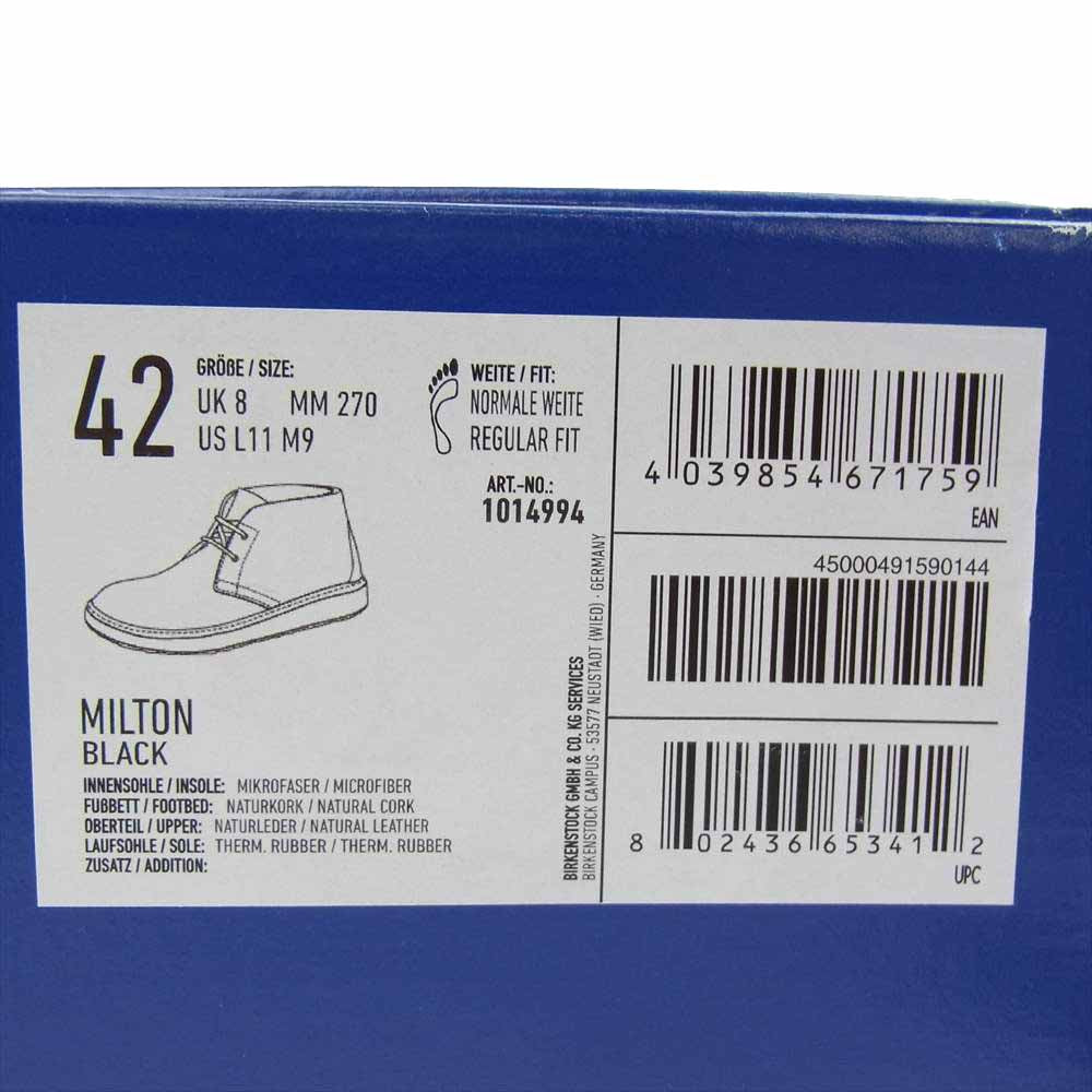 BIRKENSTOCK ビルケンシュトック MILTON ESPRESSO ミルトン レザー シューズ ブラック系 UK8【中古】