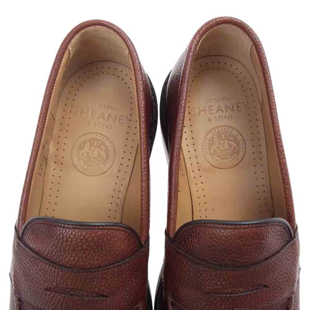 ジョセフチーニーアンドサンズ HOWARD R ALT BURGUNDY GRAIN ハワード バーガンディ グレイン レザー ローファー ブラウン系 8【中古】