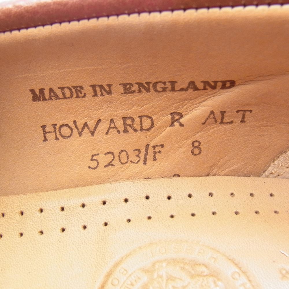 ジョセフチーニーアンドサンズ HOWARD R ALT BURGUNDY GRAIN ハワード バーガンディ グレイン レザー ローファー ブラウン系 8【中古】