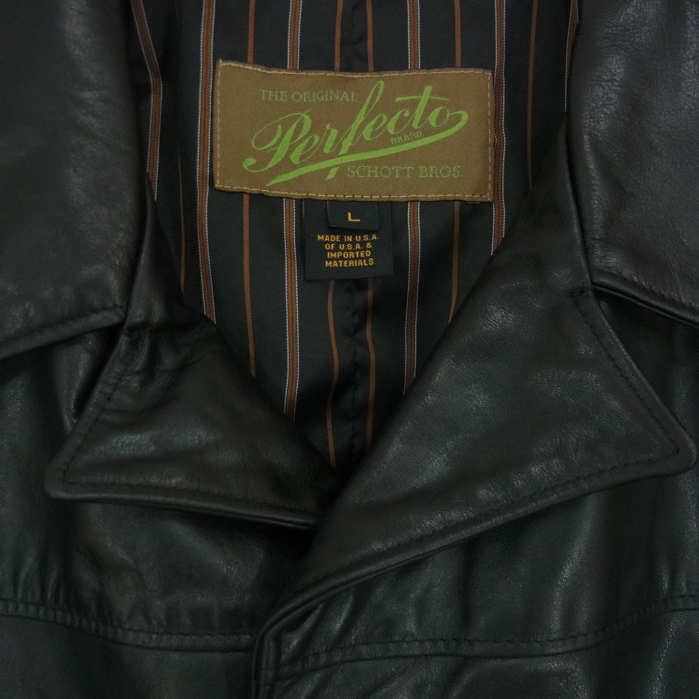 schott ショット 7623 544LT Perfecto WEIGHT COWHIDE SHORT CAR COAT ウエート カウハイド ショート カー コート ジャケット 09BLACK ブラック ブラック系 L【中古】