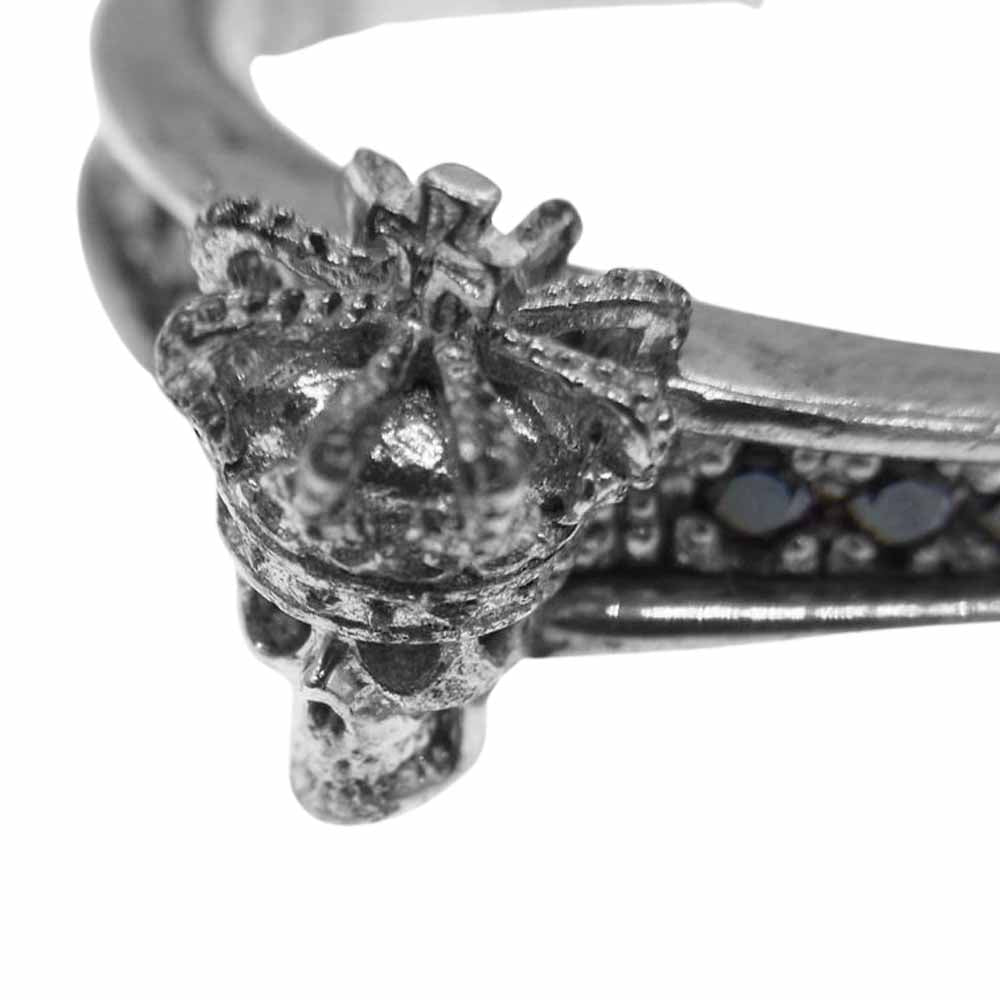 Justin Davis ジャスティンデイビス SRJ266 Tiny Skull Band Ring タイニー スカル リング シルバー系【中古】