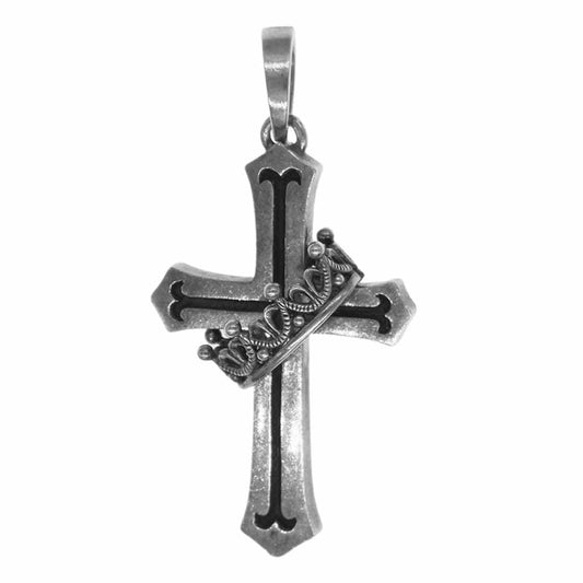 Justin Davis ジャスティンデイビス SPJ122 CROSS WITH CROWN クラウン クロス ペンダント シルバー系【中古】