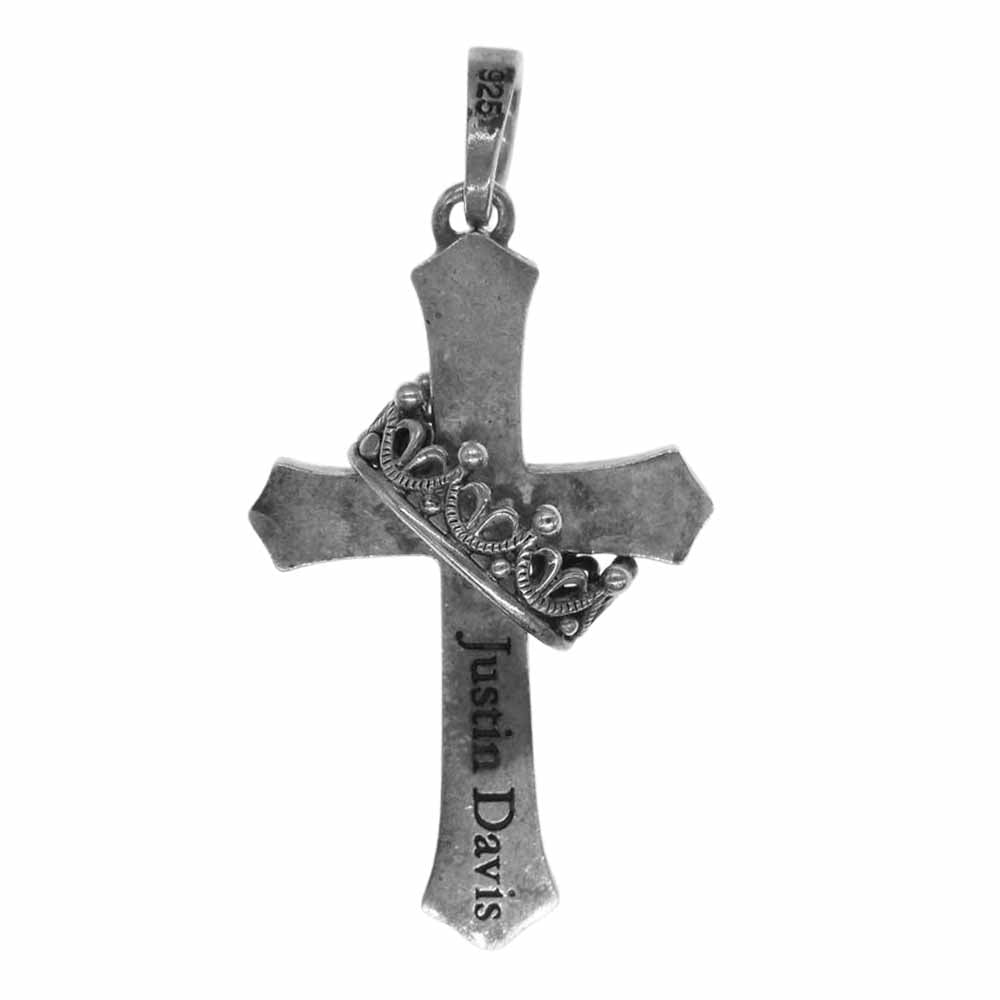 Justin Davis ジャスティンデイビス SPJ122 CROSS WITH CROWN クラウン クロス ペンダント シルバー系【中古】