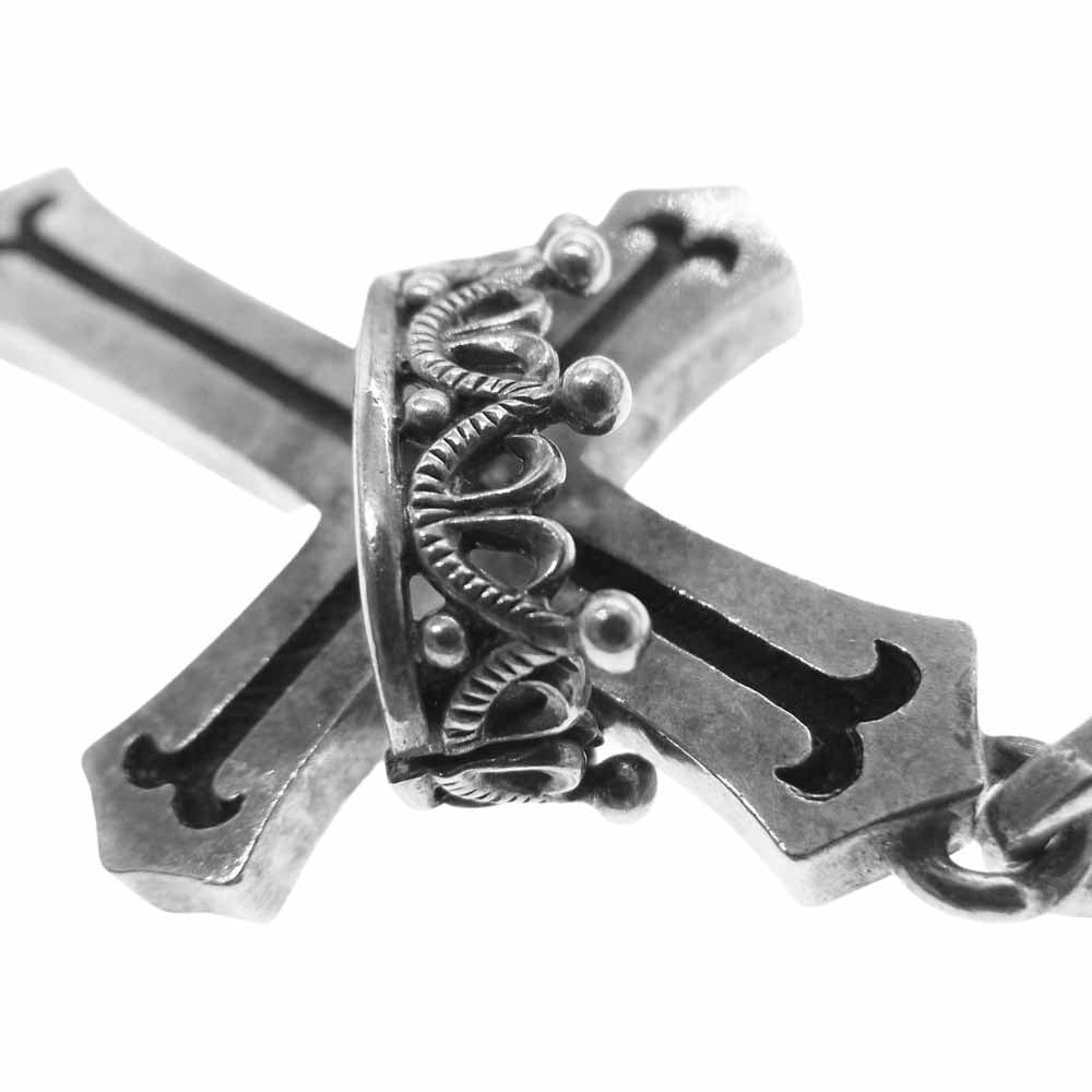 Justin Davis ジャスティンデイビス SPJ122 CROSS WITH CROWN クラウン クロス ペンダント シルバー系【中古】