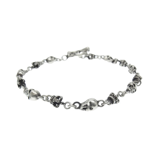 Justin Davis ジャスティンデイビス SBJ126 SKULL DIVINE スカル クラウン ブレスレット シルバー系【中古】