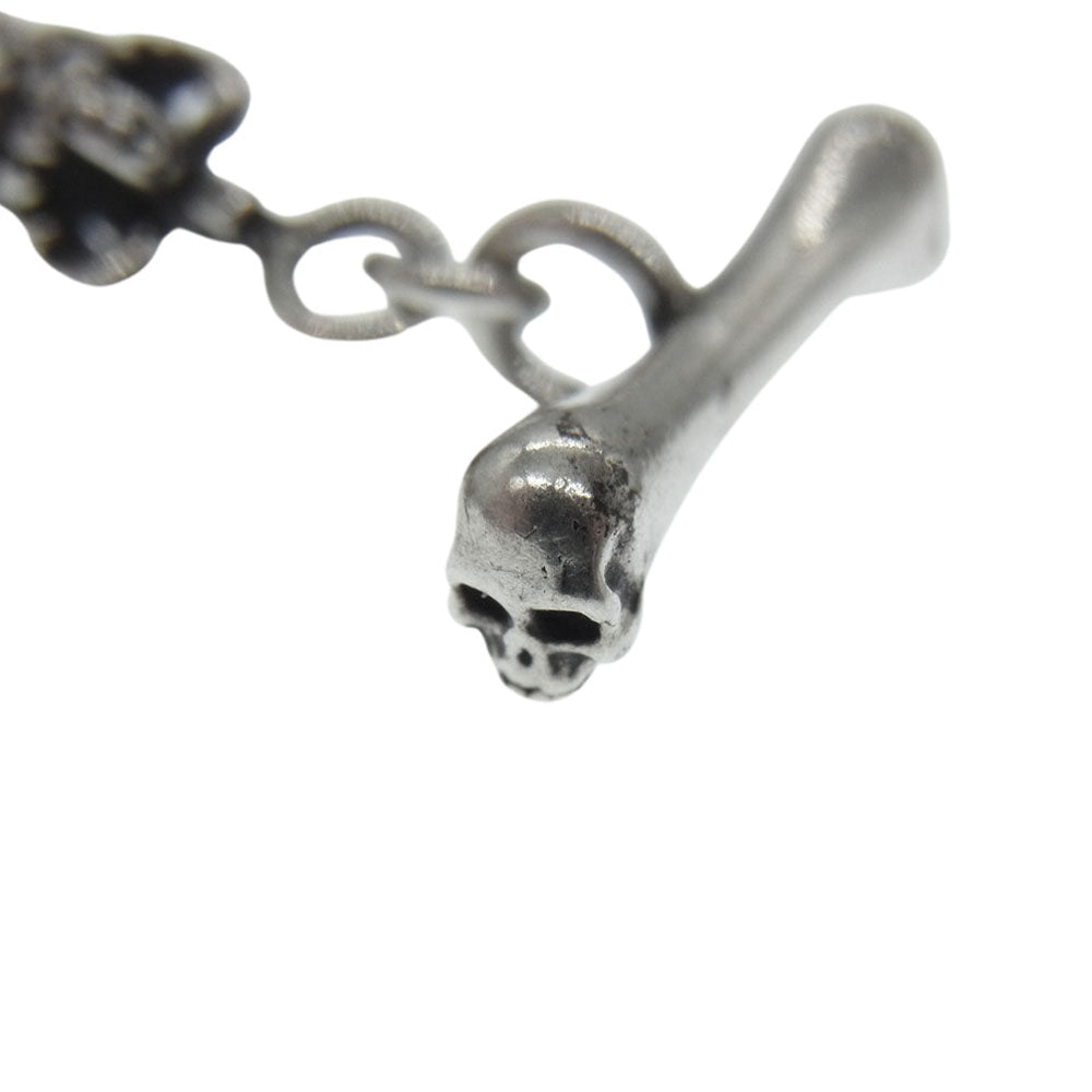 Justin Davis ジャスティンデイビス SBJ126 SKULL DIVINE スカル クラウン ブレスレット シルバー系【中古】