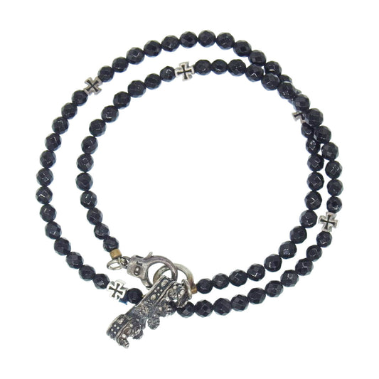 Justin Davis ジャスティンデイビス SBJ641 BLACK SERPENT/CROSS オニキス クロス ブレスレット シルバー系【中古】