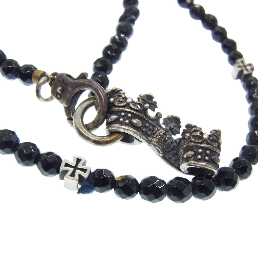 Justin Davis ジャスティンデイビス SBJ641 BLACK SERPENT/CROSS オニキス クロス ブレスレット シルバー系【中古】