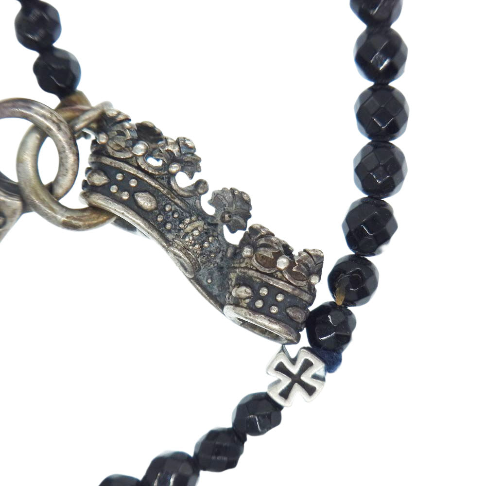 Justin Davis ジャスティンデイビス SBJ641 BLACK SERPENT/CROSS オニキス クロス ブレスレット シルバー系【中古】