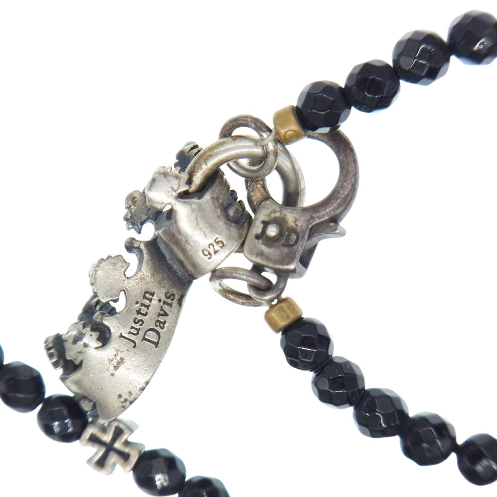 Justin Davis ジャスティンデイビス SBJ641 BLACK SERPENT/CROSS オニキス クロス ブレスレット シルバー系【中古】
