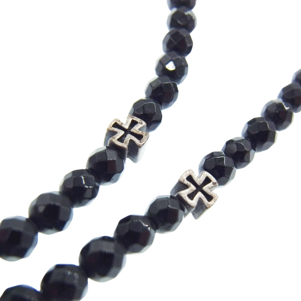 Justin Davis ジャスティンデイビス SBJ641 BLACK SERPENT/CROSS オニキス クロス ブレスレット シルバー系【中古】