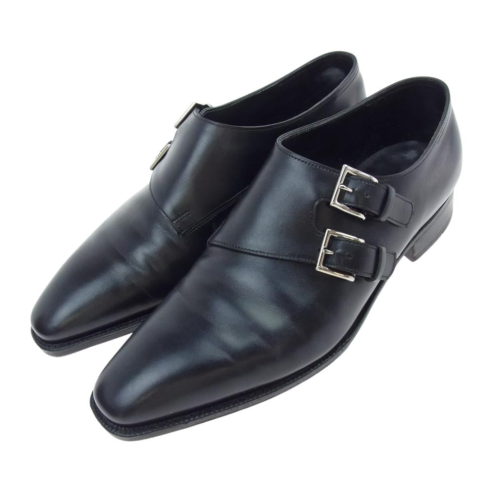 John Lobb ジョンロブ CHAPEL チャペル 8000Eラスト ブラックミュージアムカーフ ダブルモンクストラップ シューズ UK6.5 ブラック系 6 1/2【中古】