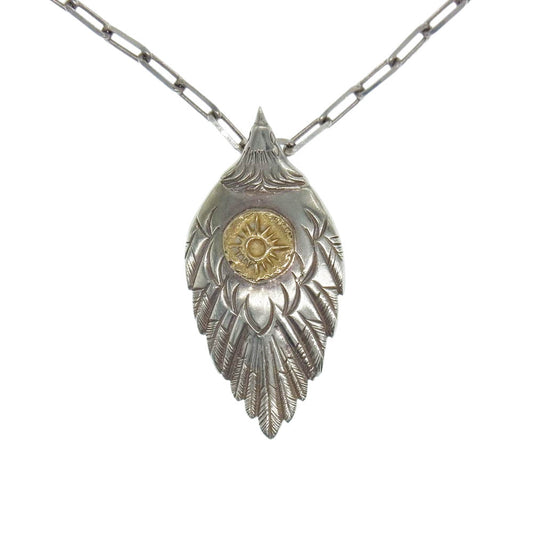 ARIZONA FREEDOM アリゾナフリーダム T-71 K18台付太陽神 イーグル ペンダントトップ イーグルフックチェーン ネックレス シルバー系【中古】