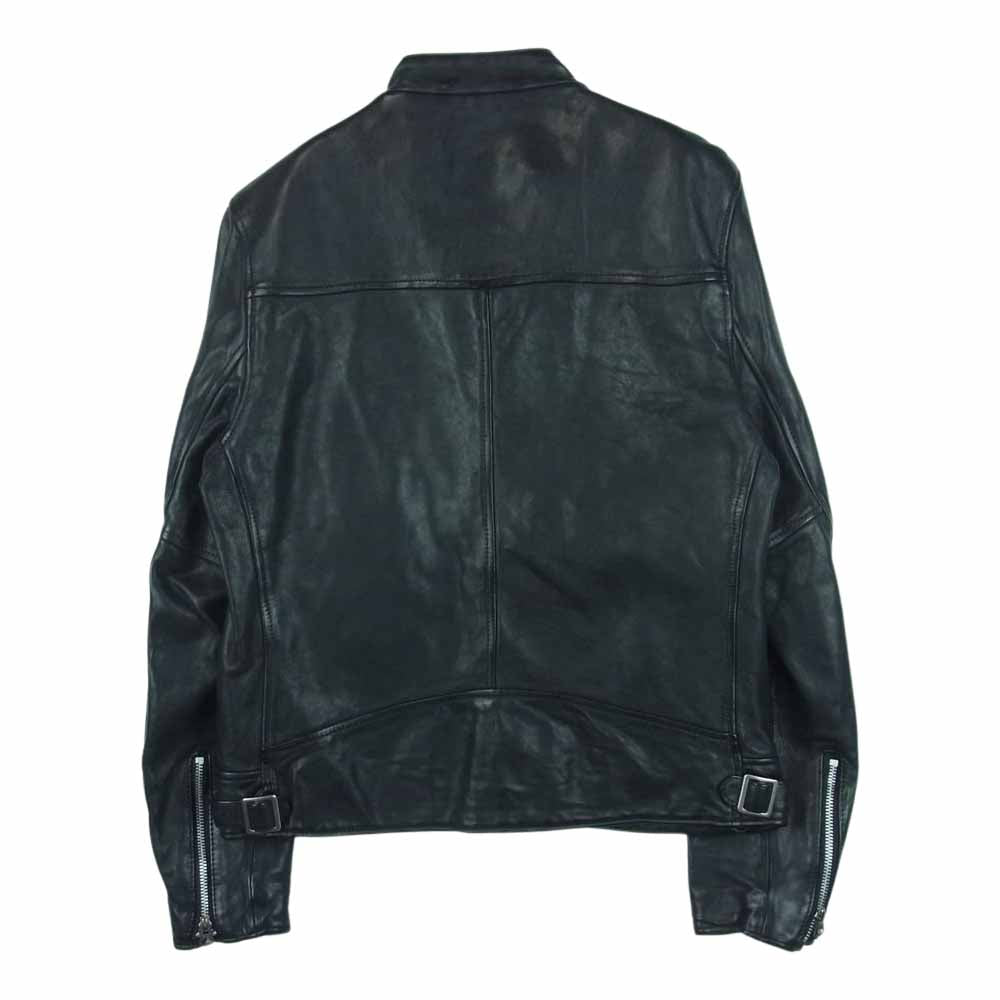 schott ショット DOUBLE BREST RIDERS JACKET SHEEP VEGITABLE レザー ダブルブレスト ライダース ジャケット ブラック系 M【美品】【中古】