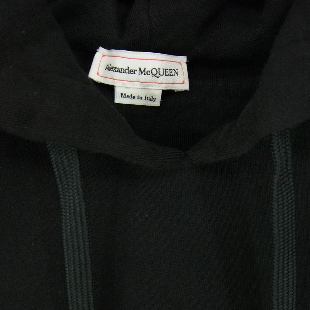 Alexander McQueen アレキサンダーマックイーン ケリングジャパンタグ 688715 Graffiti Hoodie グラフィック ロゴ プリント フーディ パーカー ブラック ブラック系 38【中古】