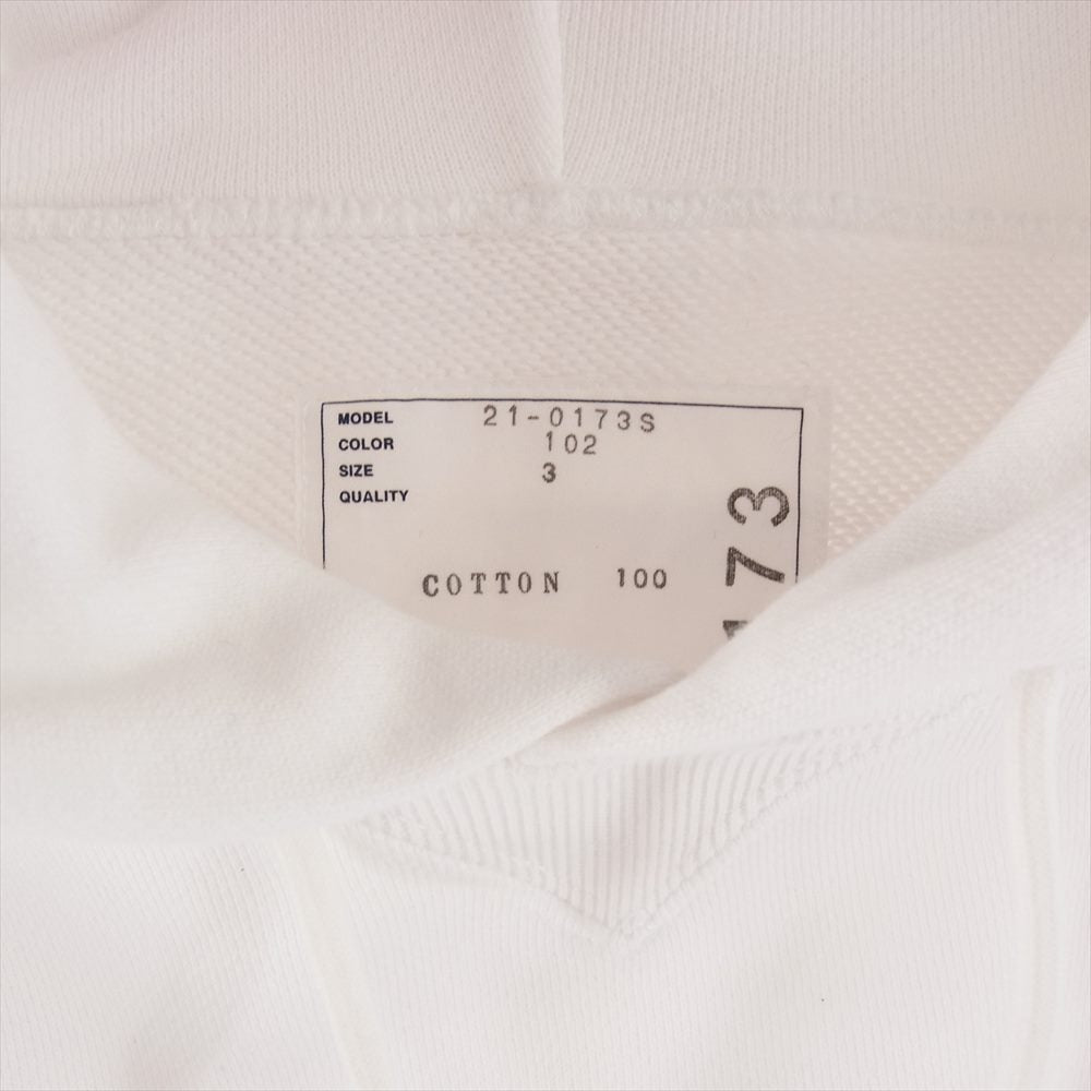 Sacai サカイ 21SS 21-0173S LOVE OVER RULES スエットパーカー フーディ ホワイト  ホワイト系 3【中古】