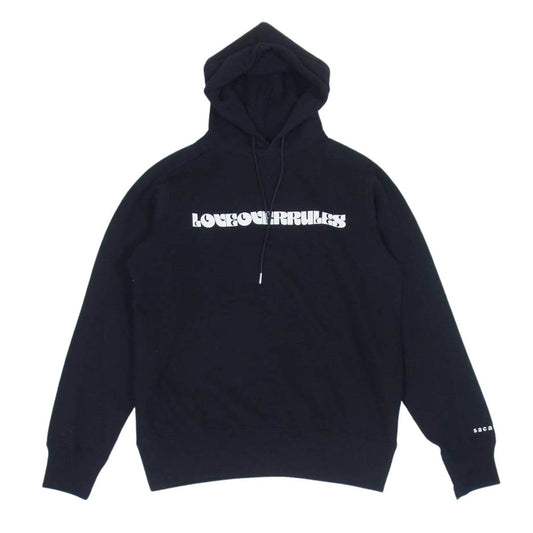 Sacai サカイ 21SS 21-0173S LOVE OVER RULES スエットパーカー フーディ ブラック  ブラック系 2【美品】【中古】