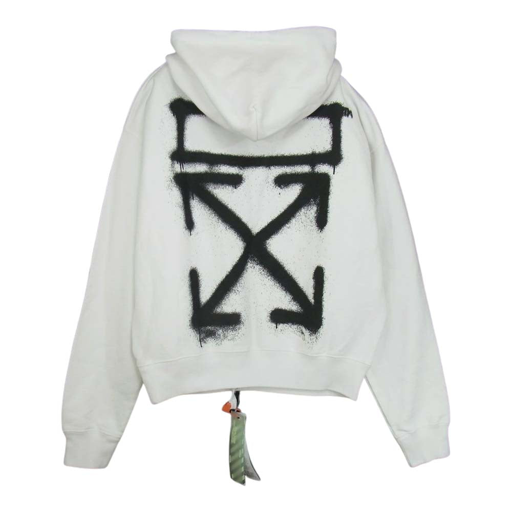 OFF-WHITE オフホワイト 20SS OMBB037R20E300150110 SPRAY PAINTING OVER HOODIE スプレーペインティングフーディ スエットパーカー ホワイト系 S【中古】