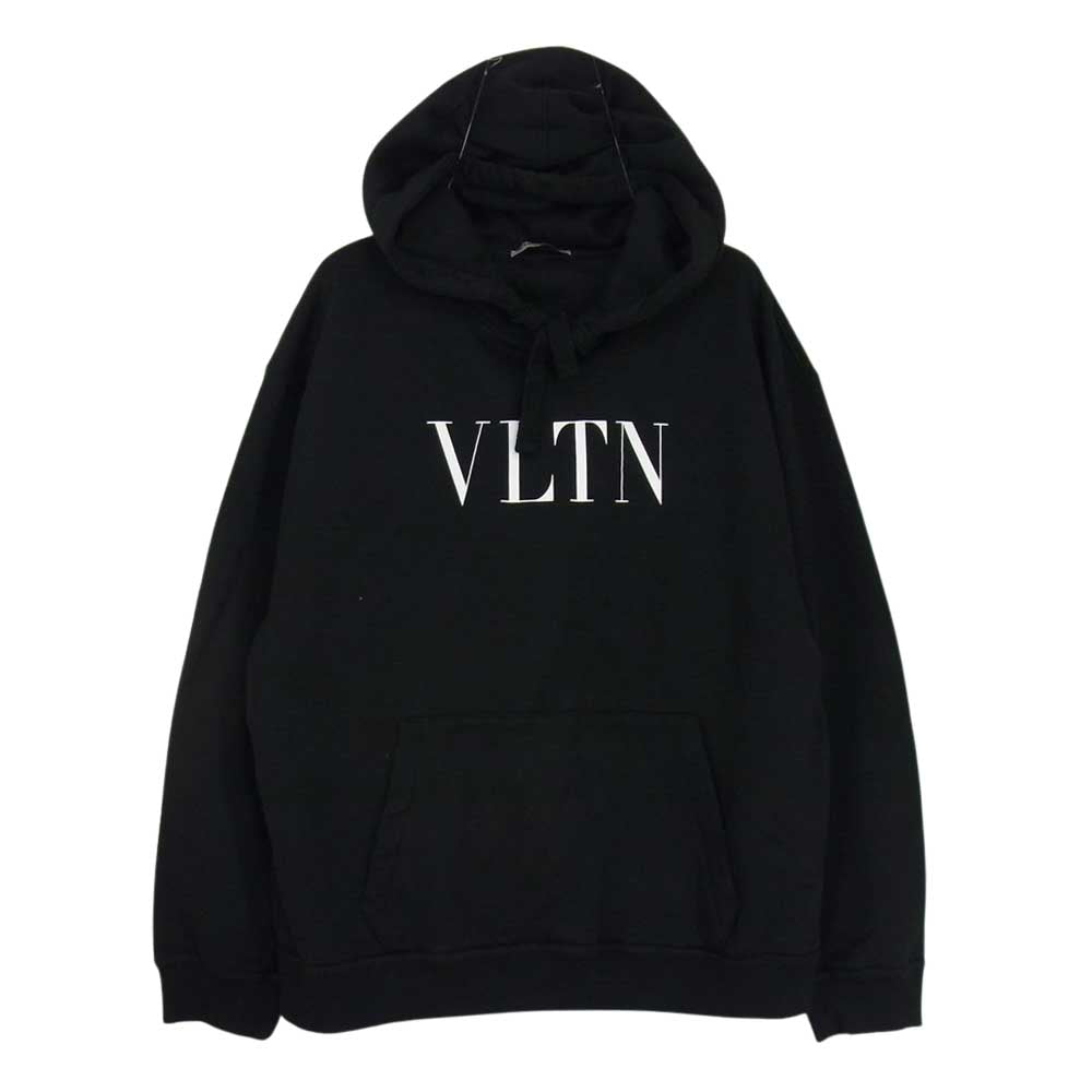 VALENTINO ヴァレンティノ UV3MF14F3TV VLTN ロゴ デザインプルオーバーパーカー スウェットフーディ  ブラック系 S【中古】